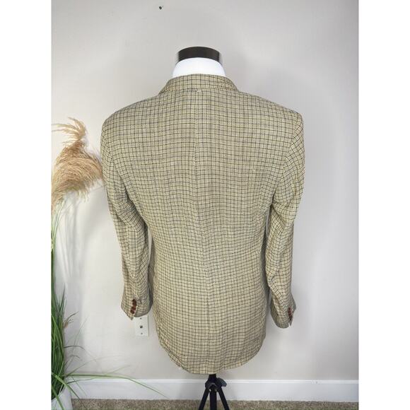 Hugo Boss Tweed Sport Coat Blazer 42L Brown Check Loro Piana Zelander Wool - Picture 3 of 14